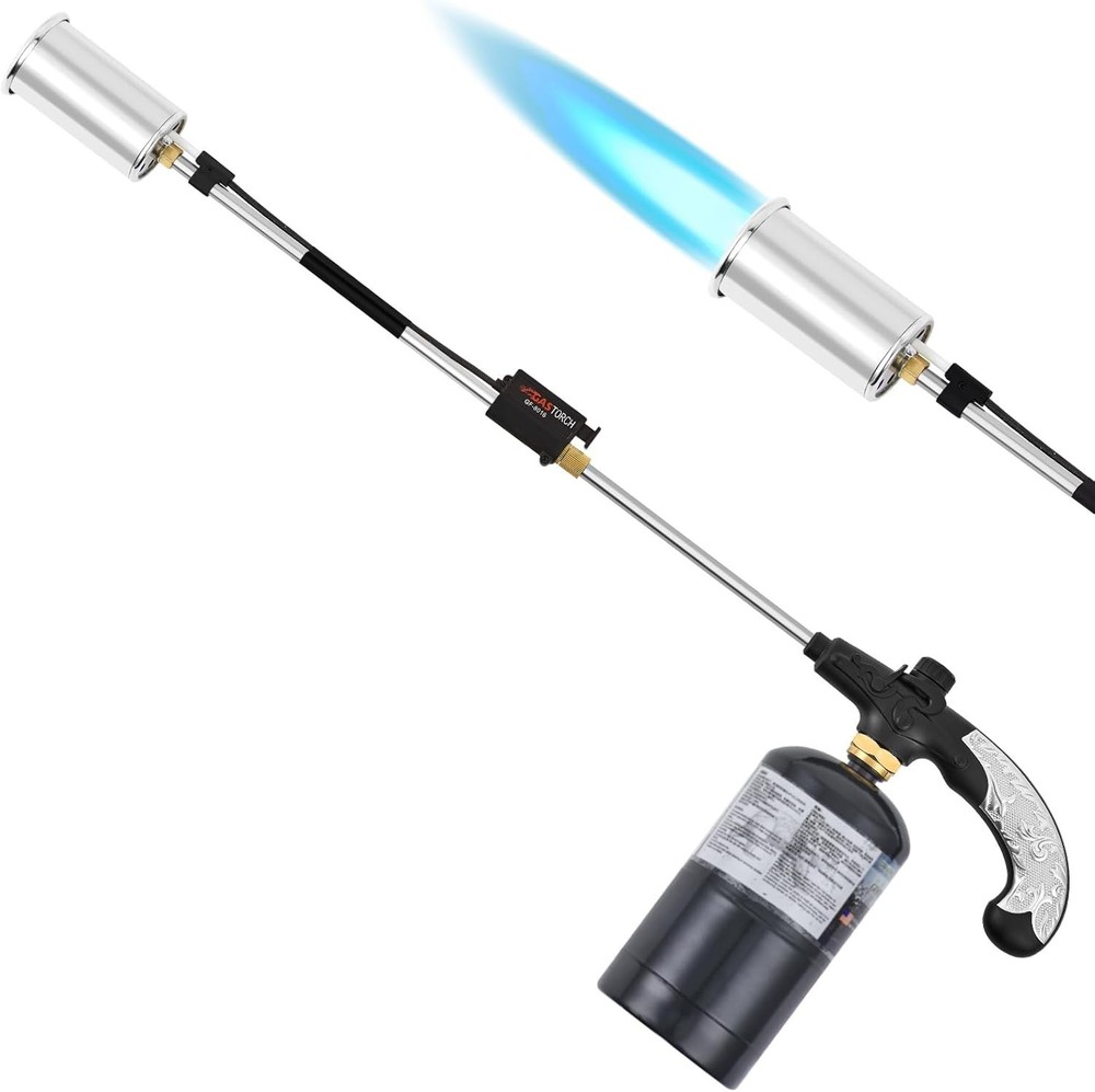 Versatile Propane Weed Torch 30" Long Arm & Flame Control for Garden Use