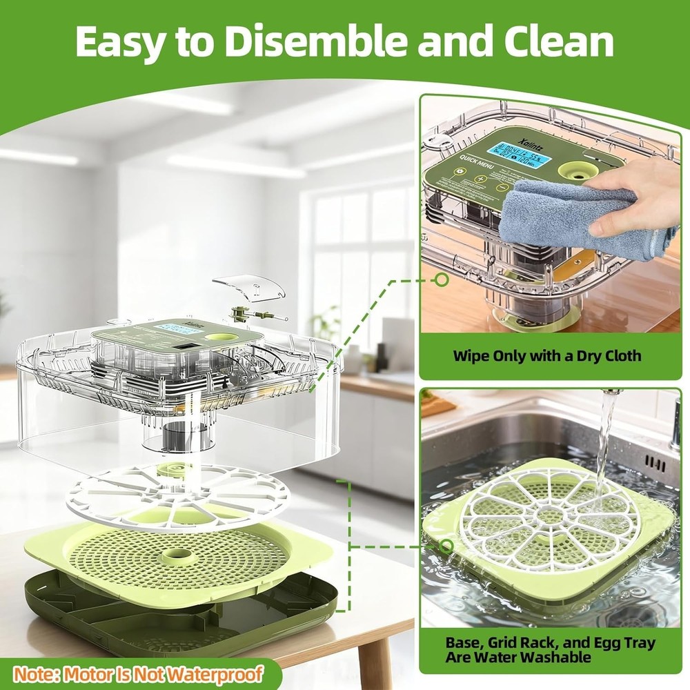 Automatic 12 Egg Incubator - Digital Temperature/Humidity Display