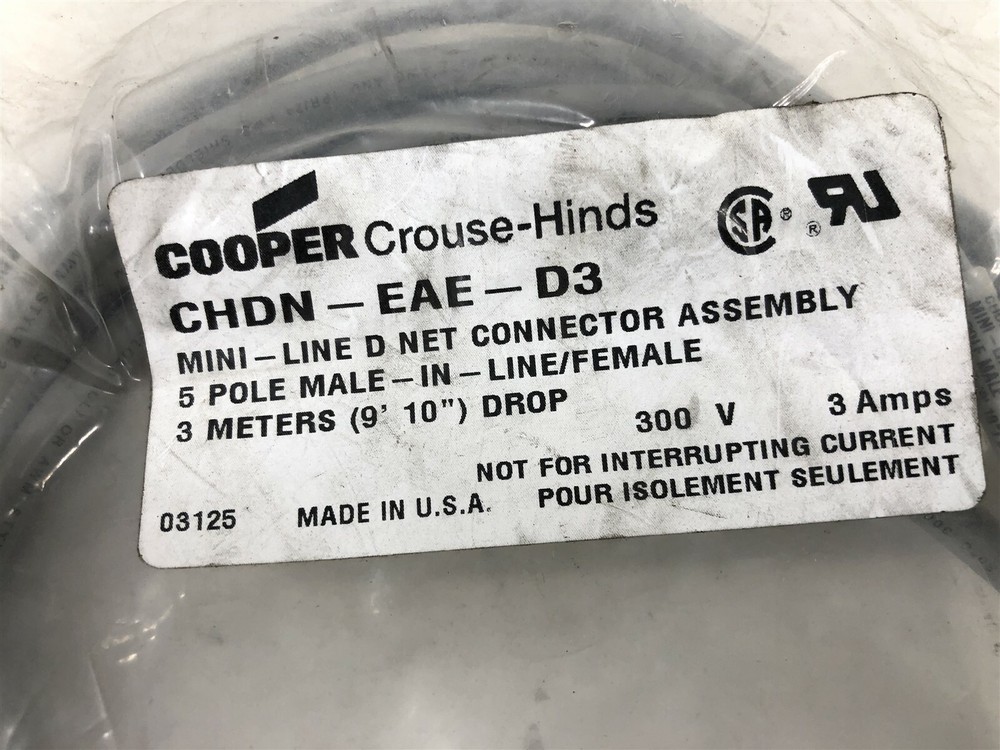 Cooper CHDN-EAE-D3 Mini-Line D Net Connector Assembly 5 Pole Male 3M