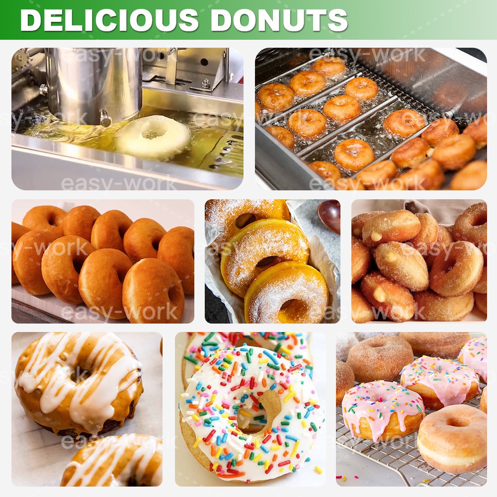 Automatic Donut Making Machine Doughnut Maker Frying Machine With 3 Sets Mold