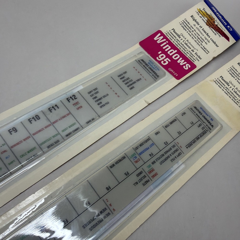 Microsoft Windows 95 Keyboard Templates Quick Reference Guides & Key Colors NOS