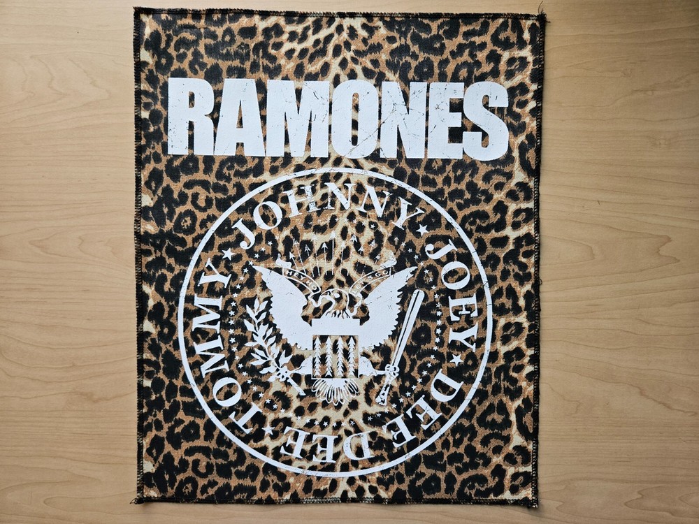 RAMONES, CANVAS SCREEN PRINTED LARGE BACK PATCH