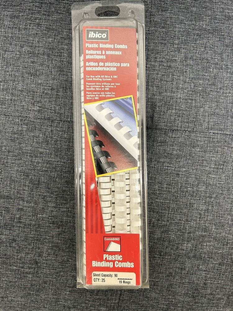 Ibico Plastic Binding Combs White - Pack of 25 Binding Combs