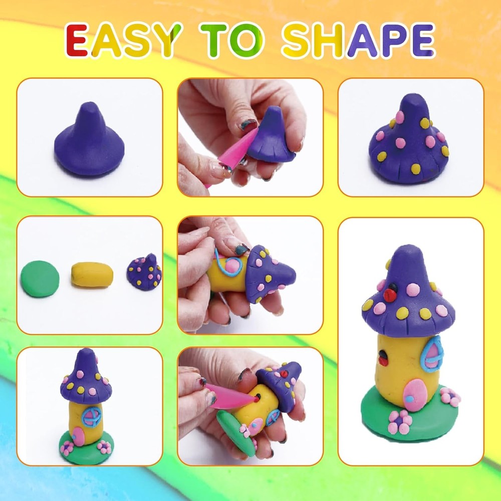 70 Color Polymer Clay Set Oven Bake Sculpting