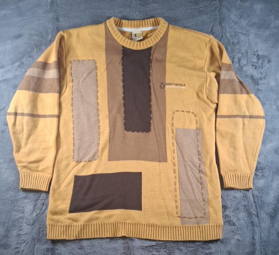 Vintage SouthPole 3D Chunky Knit Sweater Coogi Style Sz Large Y2k