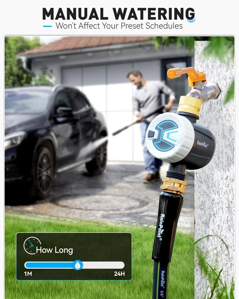 RAINPOINT Bluetooth Water Timer, Sprinkler Timer for Garden Hose, Smart...