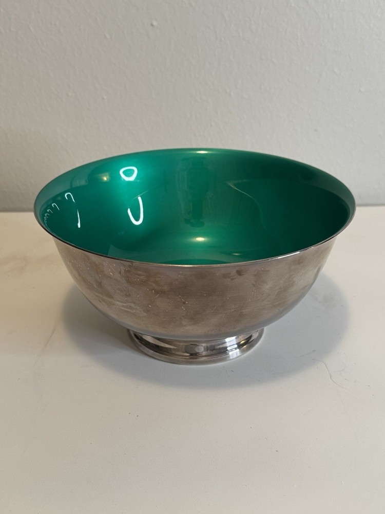Vintage Reed & Barton #104  Silverplated Teal Bowl