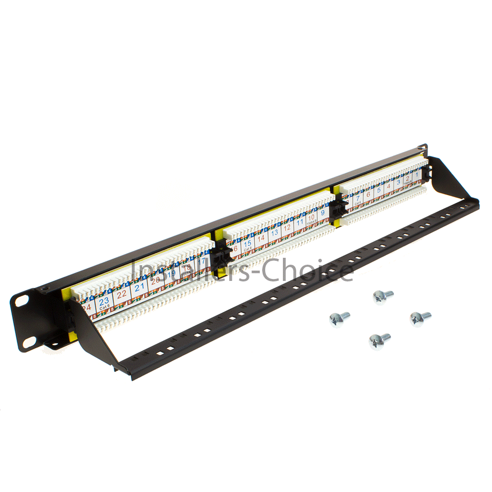 24 port Cat6 UTP LAN wall mount Mini patch panel bracket RJ45 110 Network