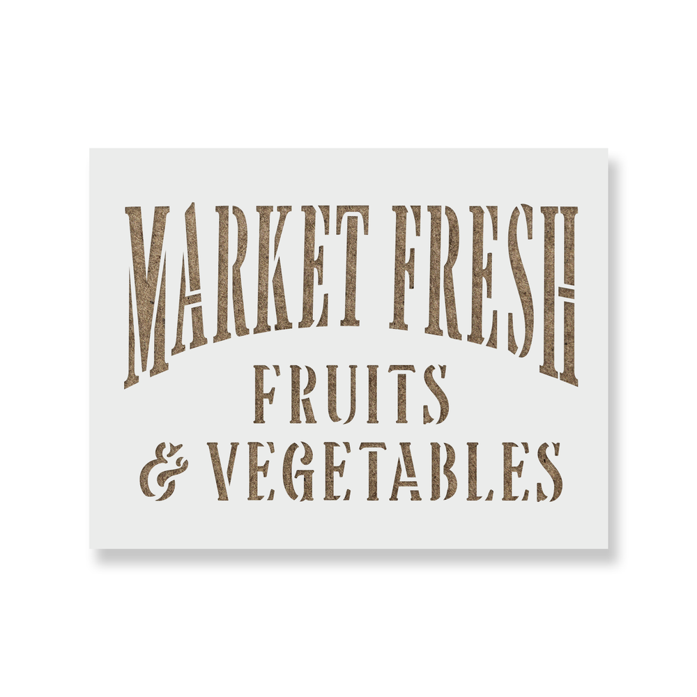 Market Fresh Stencil - Durable & Reusable Mylar Stencils