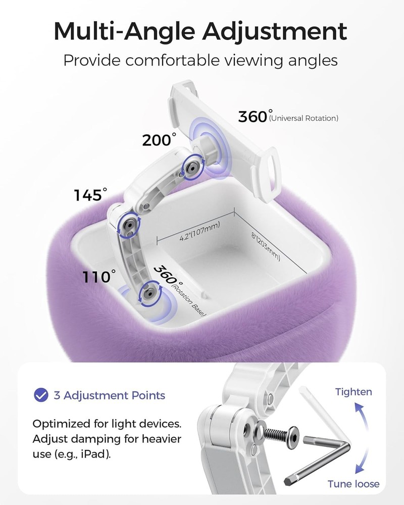 Plush Lap Tablet Holder with Snack Compartment