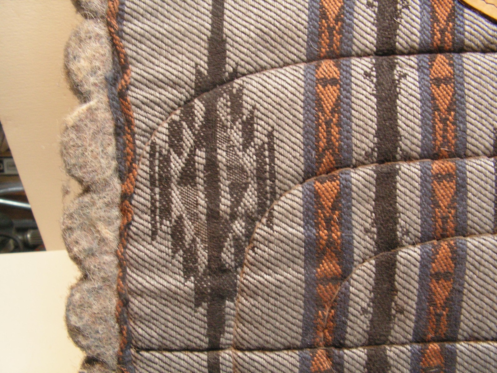 Vintage Saddle Pad Blanket Small Pony Southwestern 16 1/2" x 16" X 7/8" Leather