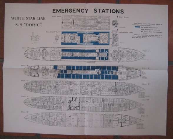 DORIC White Star Line DECK PLAN