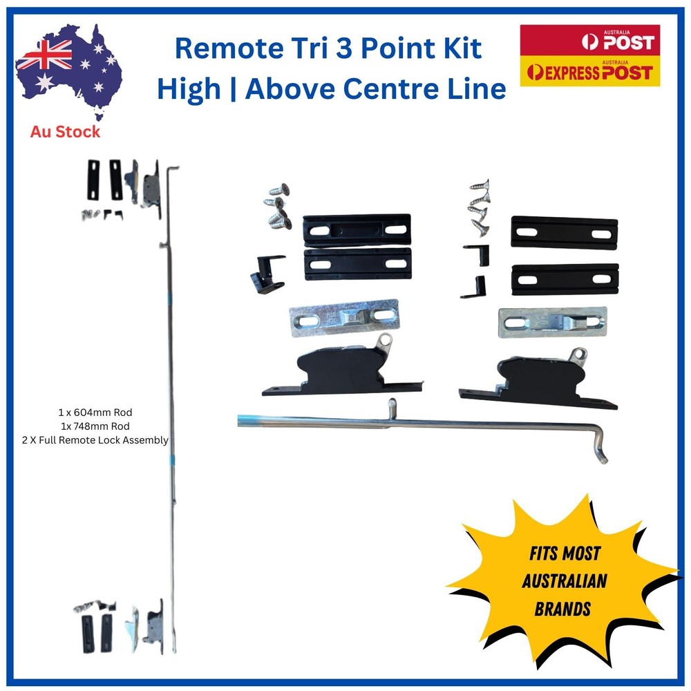 Security Door | Remote Tri 3 Point Locking  | High | Below Centre Line | Kit