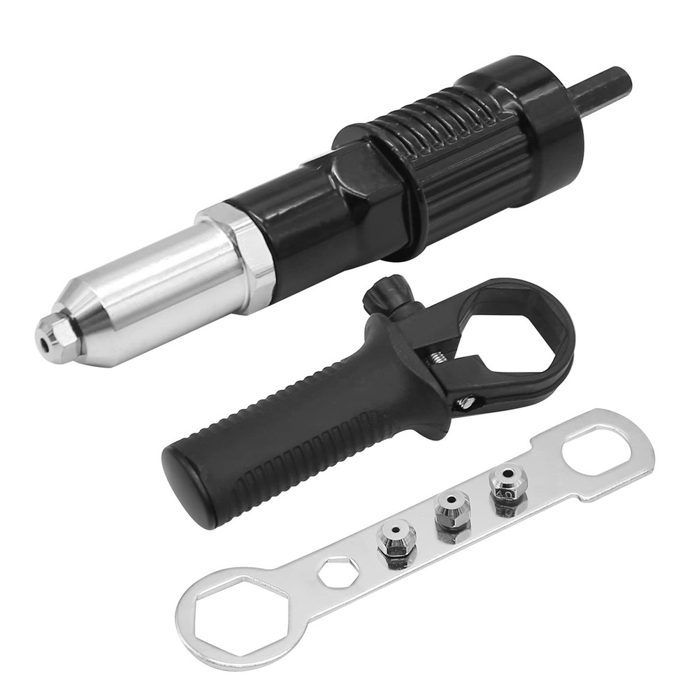 Vkinman Pop Rivet Gun Tool Drill Attachment Power normal, Black