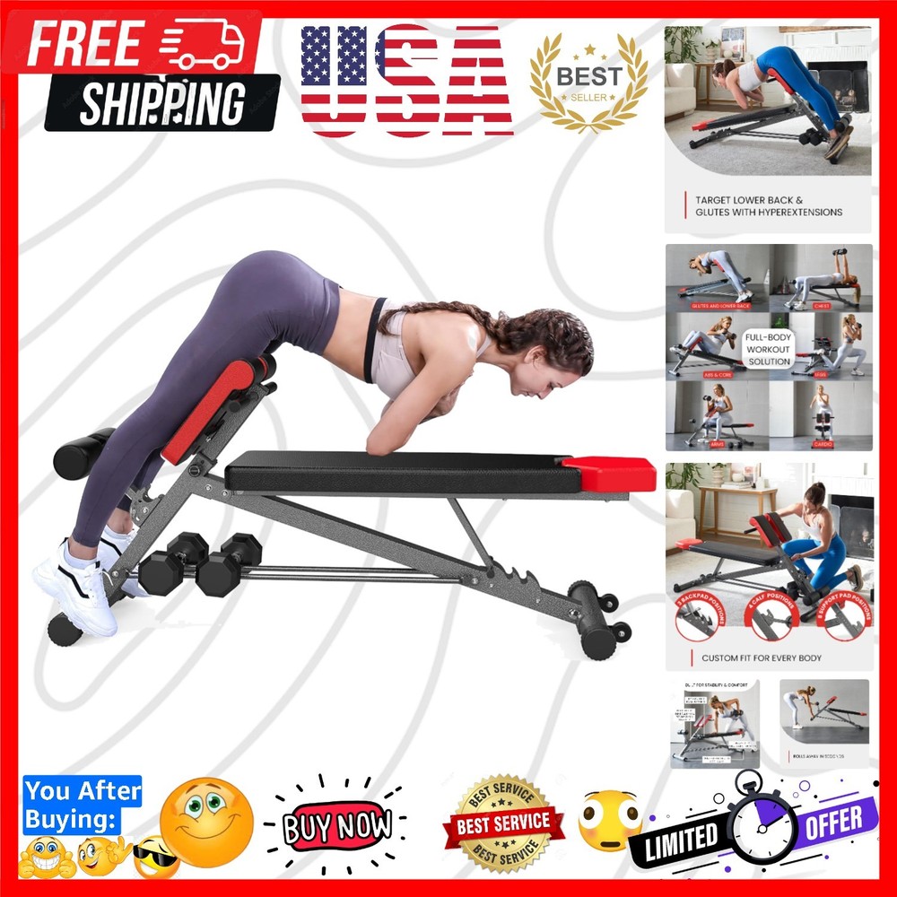 Multi-Functional Weight Bench for Full All-in-One Body Workout – Adjustable W...