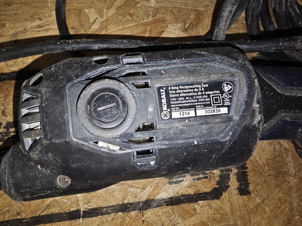 Kobalt Compact Reciprocating Saw Variable Speed Corded 4 Amp