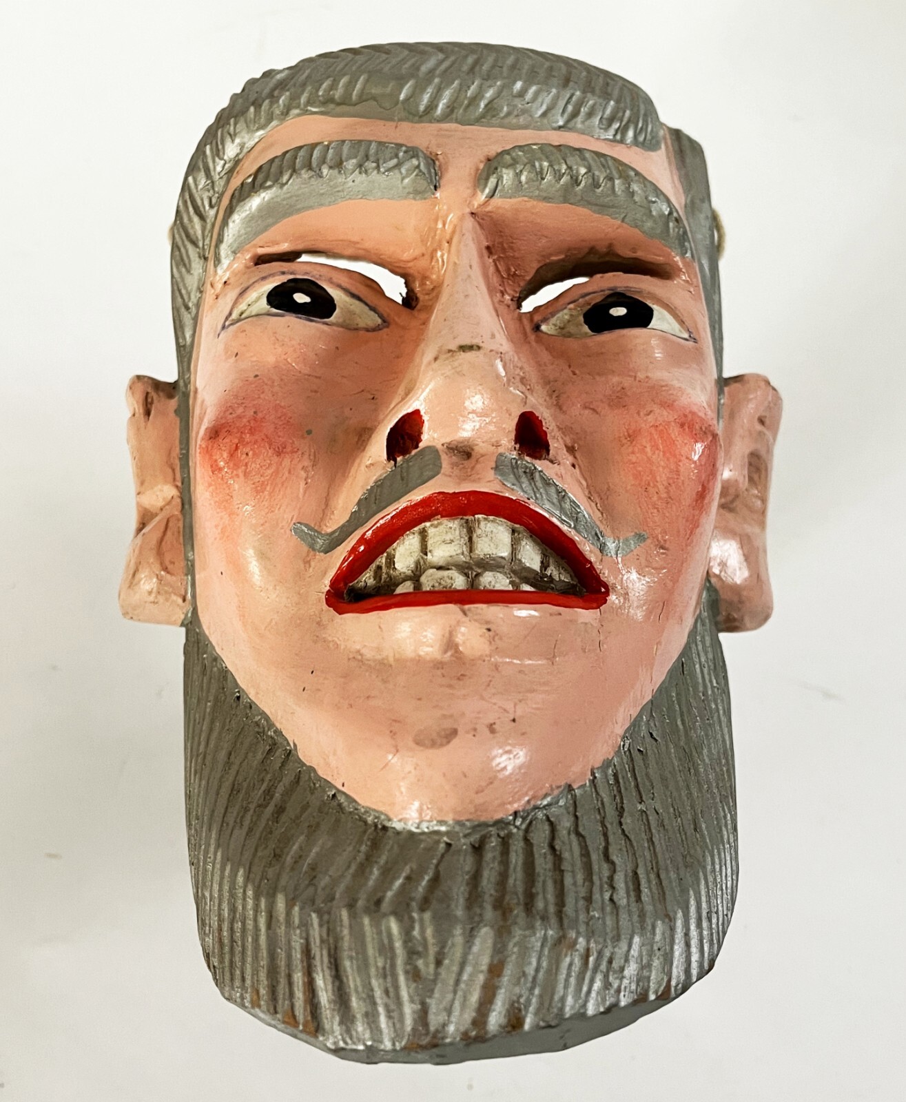 MEXICAN MICHOACAN FOLK ART HAND CARVED PASTORELAS ERMITANO HERMITANO DANCE MASK