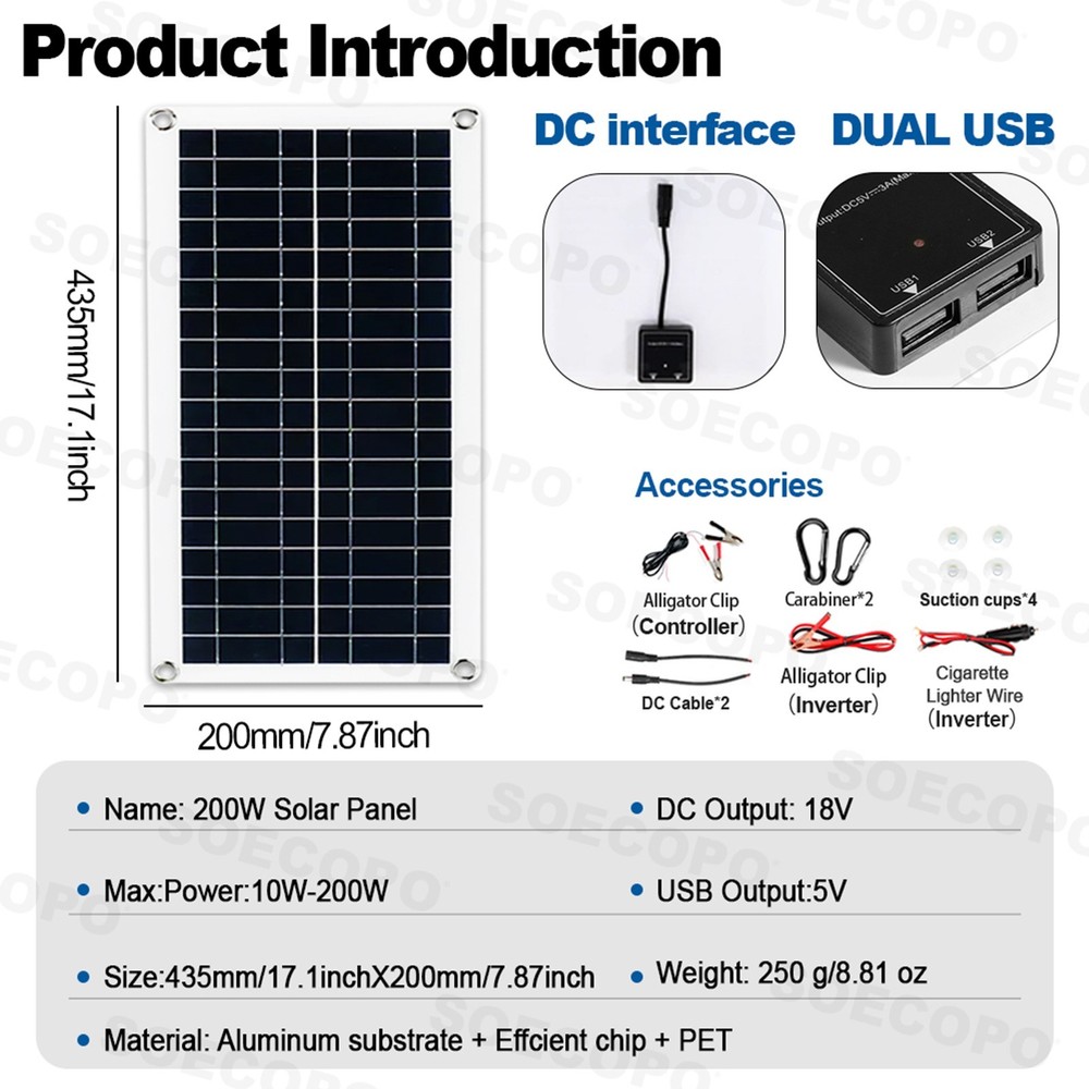 10000W Solar Kit | Includes Inverter, 2pcs 200W Solar Panels 100A Controller.