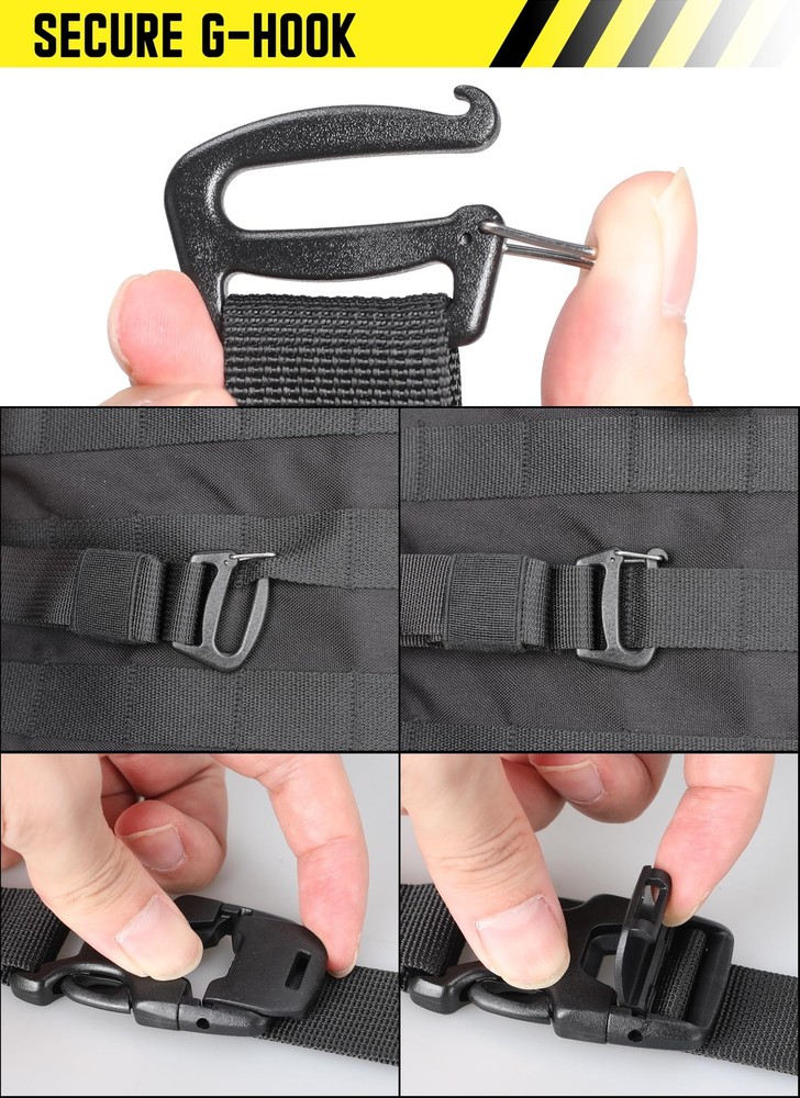 Pitozer Molle Backpack Straps Tactical Rush Tier System Black 2Packs