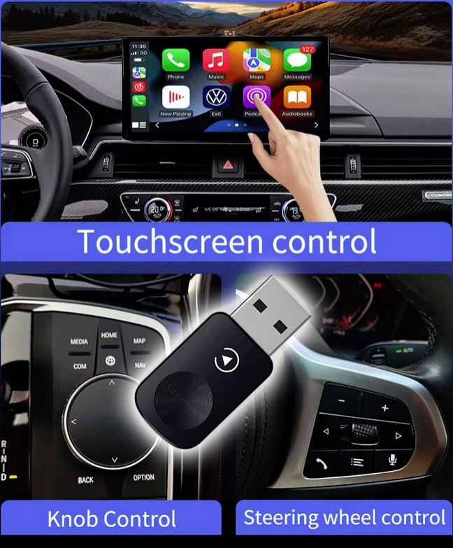 Convert Wireless Wifi Apple CarPlay Android Auto USB Navigation GPS Adapter