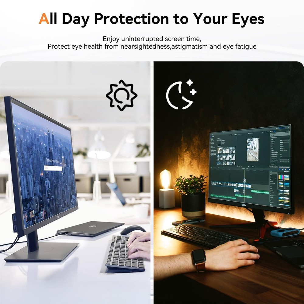 [2-Pack] 24 Inch Computer Blue Light Blocking Screen Protector for 16:9 Wides...