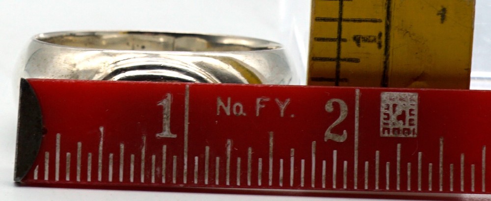 Neat Old Sterling Silver Napkin Ring Rounded Shape Monogrammed