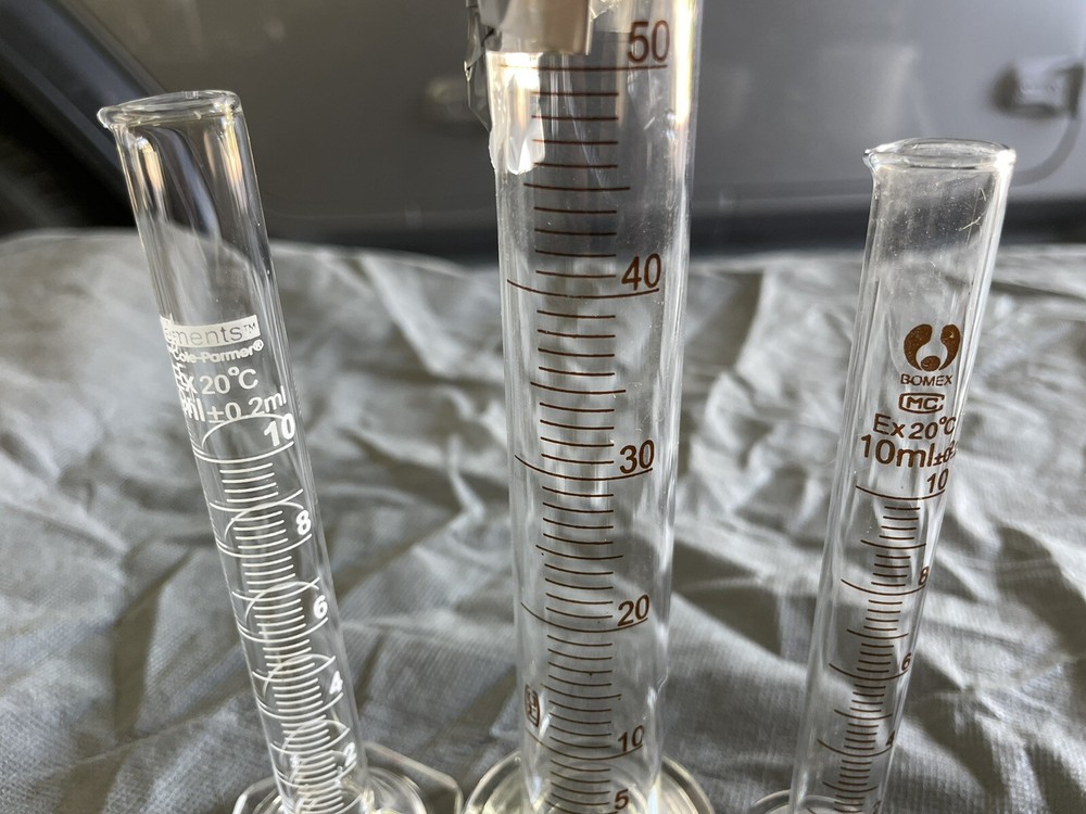 Set Three Graduated Cylinders 50 10 & 10ml
