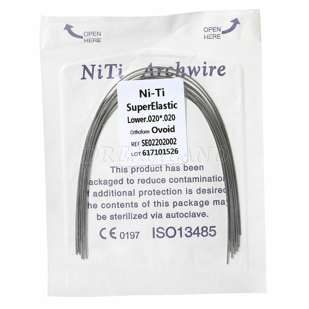 100PCS Dental Ortho Niti Rectangular Arch Wire Super Elastic / Metal Brackets