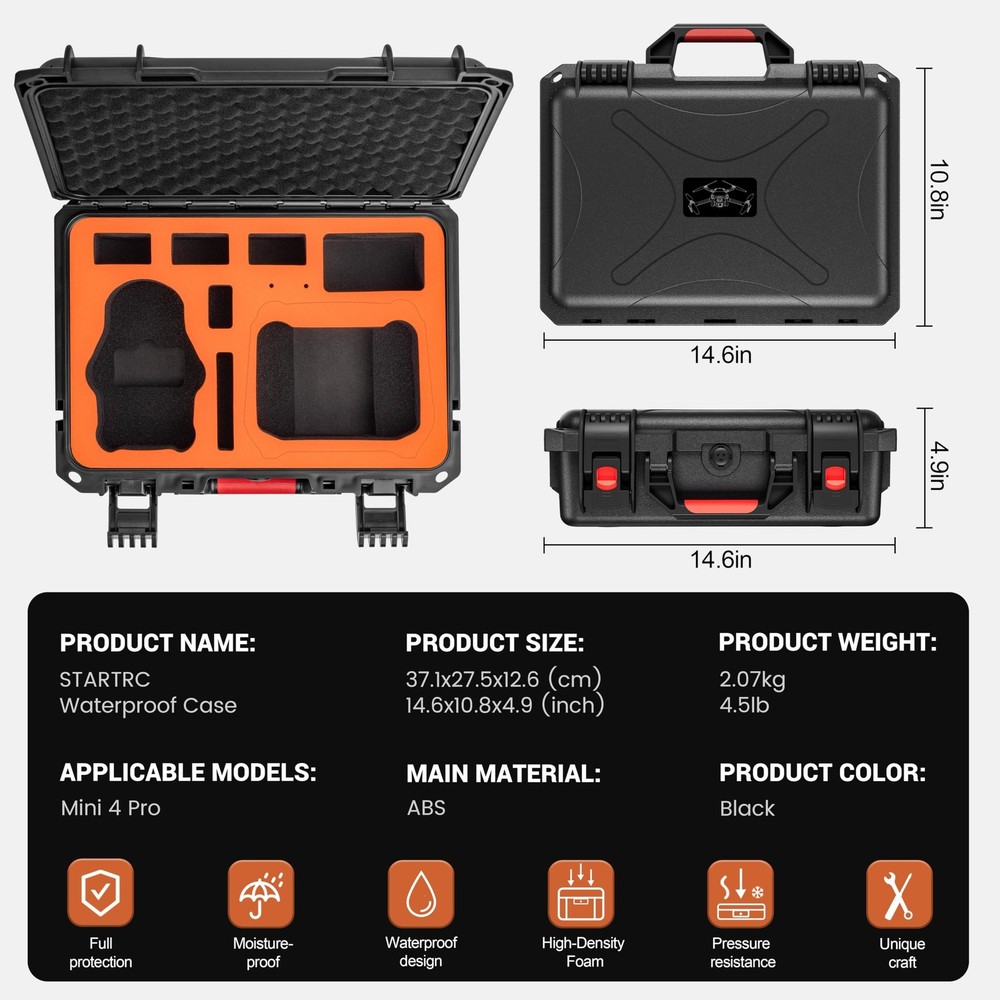 STARTRC Mini 4 CASE, Orange, Suitcase set