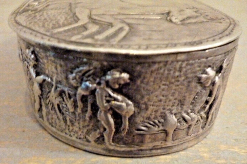Antique Unique Continental Silver Highly Decorated Presentation Box C 1920's