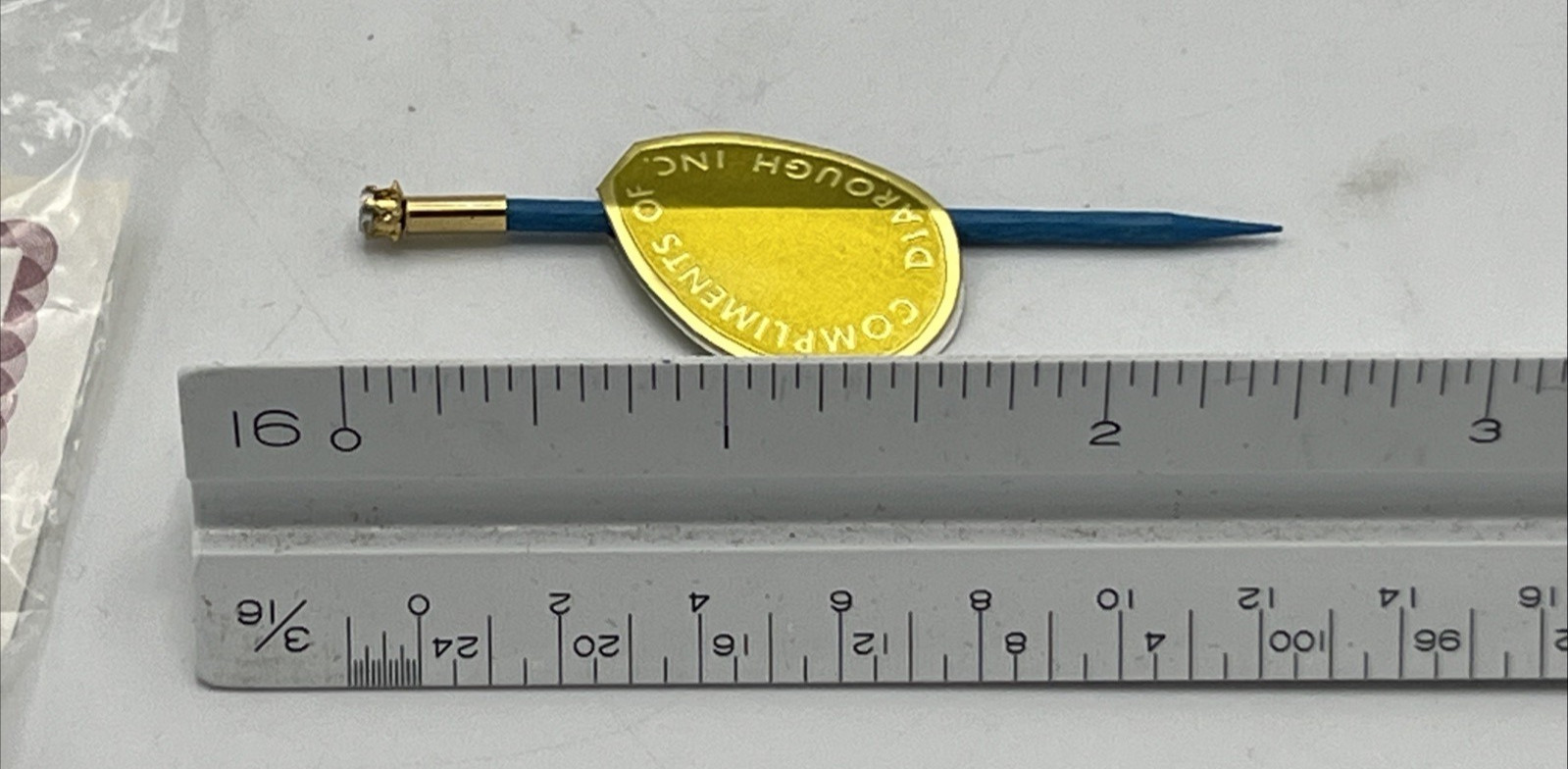 Uncut Diamond Topped Toothpick Premium Novelty Diarough Blue