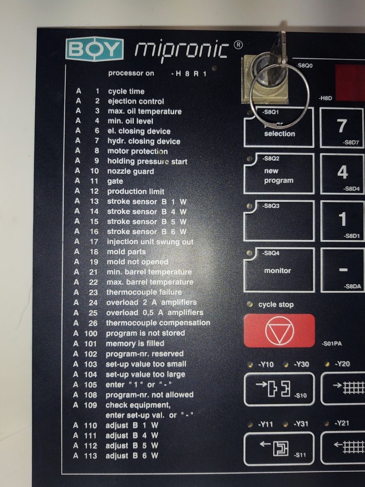 🔥TESTED Boy Plastic Molding Machine MIPRONIC H8R1 Operator Control Panel NICE