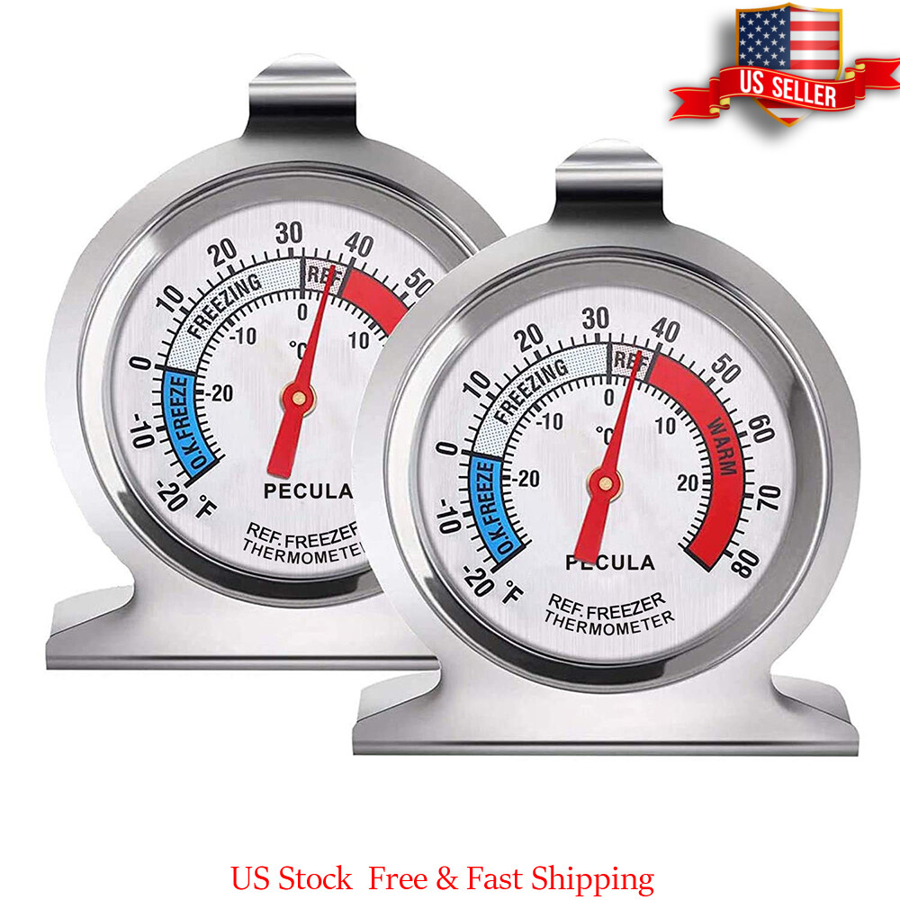 2PK Refrigerator Thermometer Freezer Kitchen Fridge Temperature Gauge Sensor