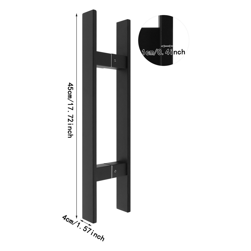 Stainless Steel Double Sided Push Pull Door Handle, H-shaped Door Pull Handle