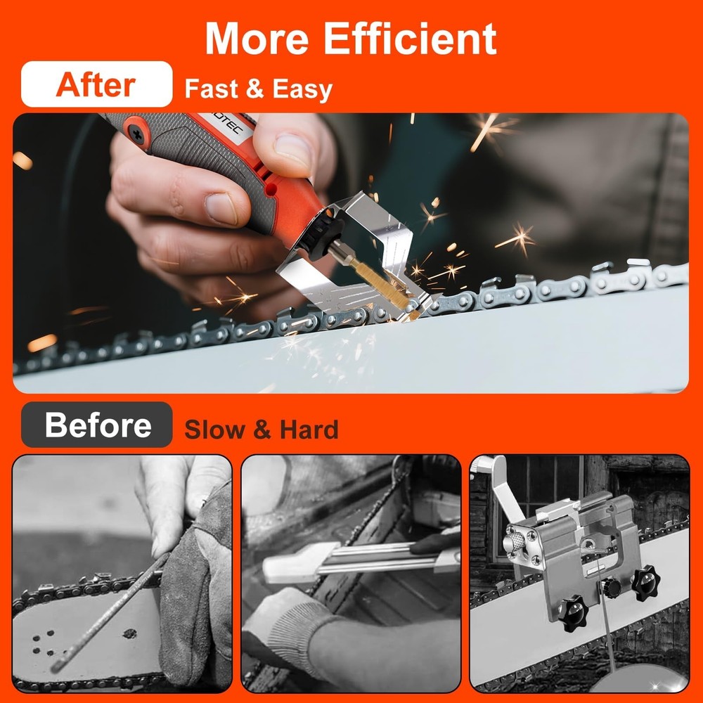 Electric Chainsaw Sharpener Kit with 3 File Size Diamond Bits Chainsaw Sharpener