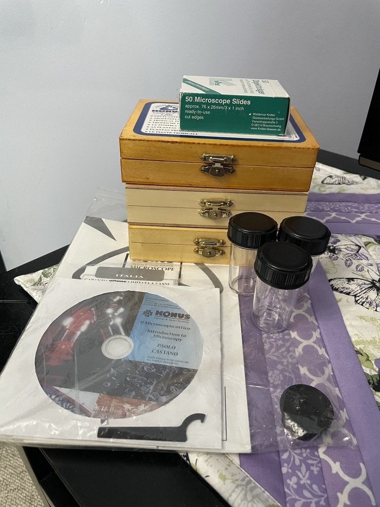 Konus College #5302 Microscope w/ Slides, Accessories & Case Bundle