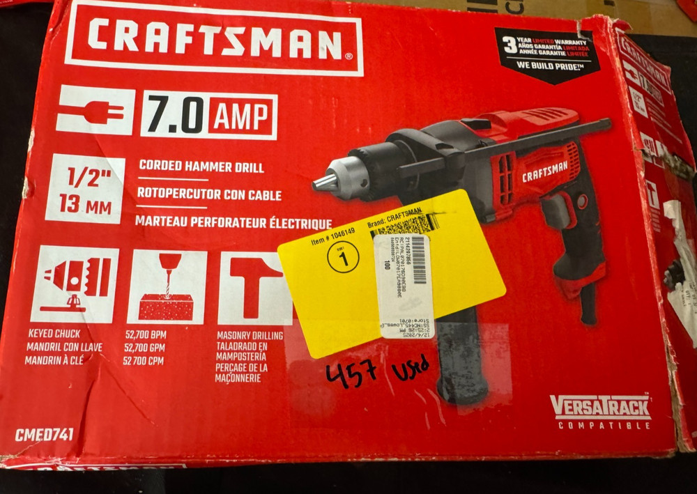 CRAFTSMAN 1/2-in 7 -Amp Variable Speed Hammer Drill