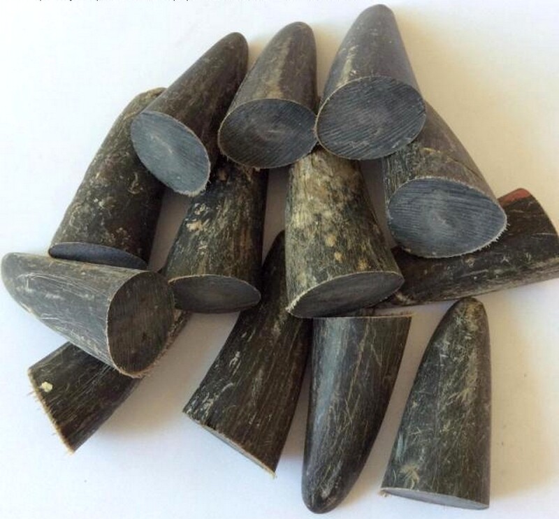 10X Solid Black Buffalo Horn Tip Pendant Beads Craft DIY Materials