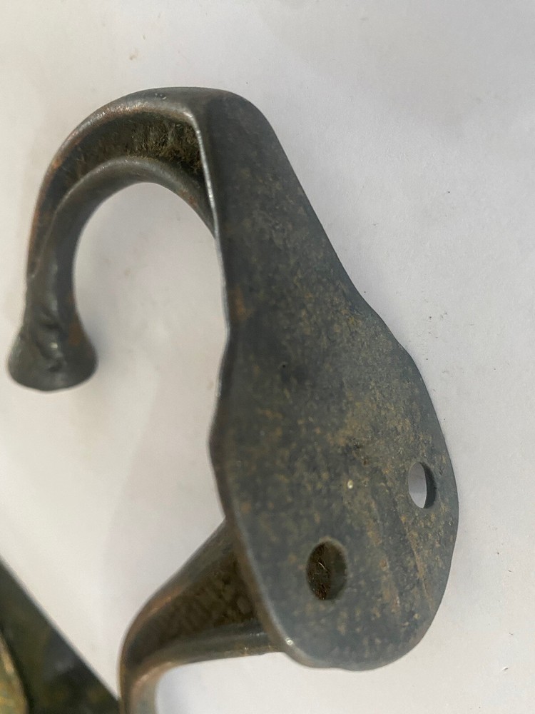 3 Antique Metal Coat Rack Hooks