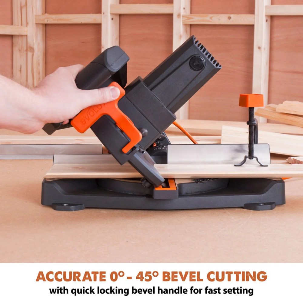 Evolution R210CMS: Compound Miter Saw With 8-1/4 in. Multi-Material Cutting Blad