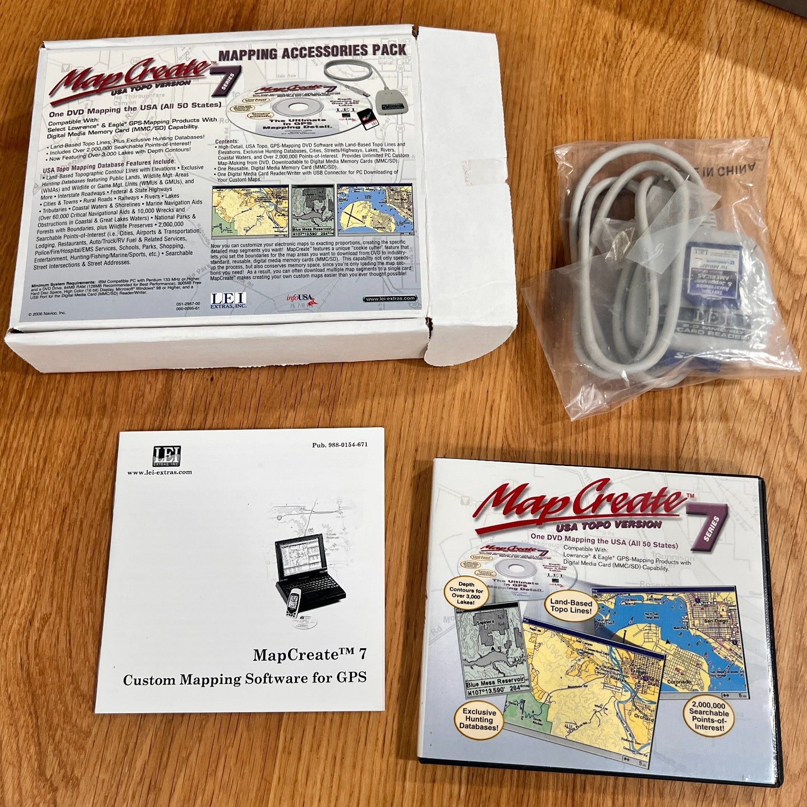2005 Map Create 7 USA Topo Version 1-CD GPS Aviation Mapping Software & sd card