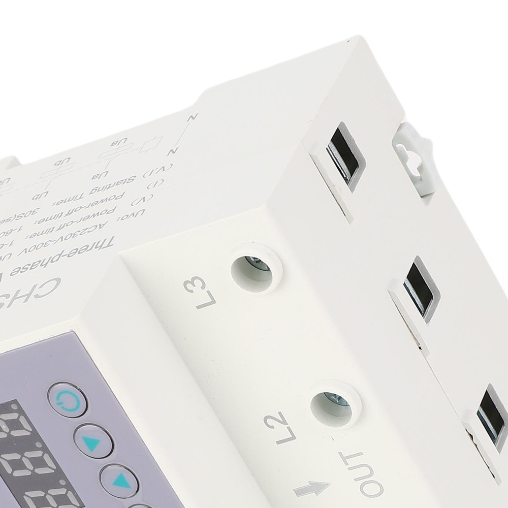3 Phase DIN Rail Voltmeter Ammeter Auto Overvoltage Overcurrent Protector AC230