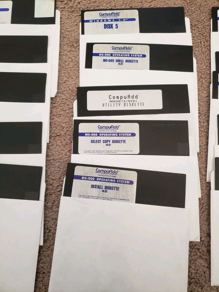 Vintage CompuAdd A002 Computer With Original Box, Keyboard, software, manual