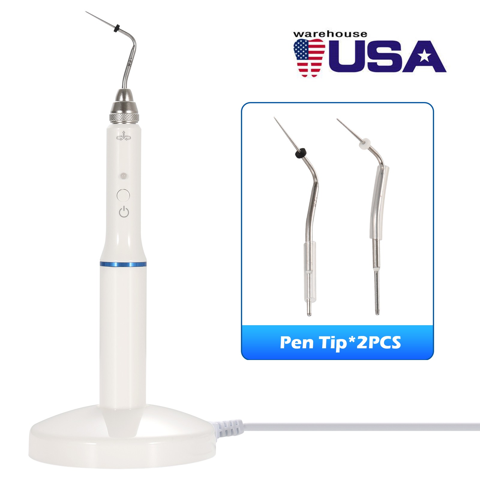 Dental Gutta Percha Obturation System Endo Heated Pen Wireless Eododontic+2 Tips