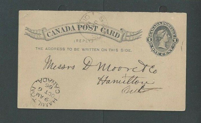 1886 Canada One Cent Gray Has Mounting Sticker On Back