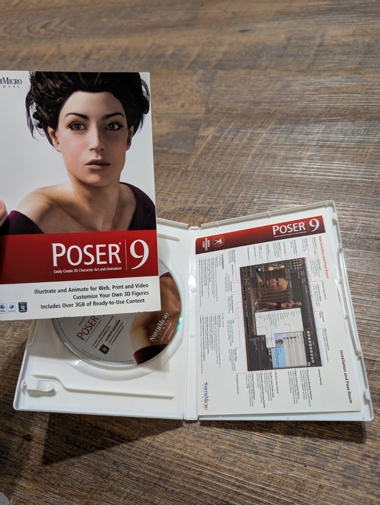 Poser 9 (PC, MAC, Smith Micro Software 2-Disc) Create 3D Character Art Animation