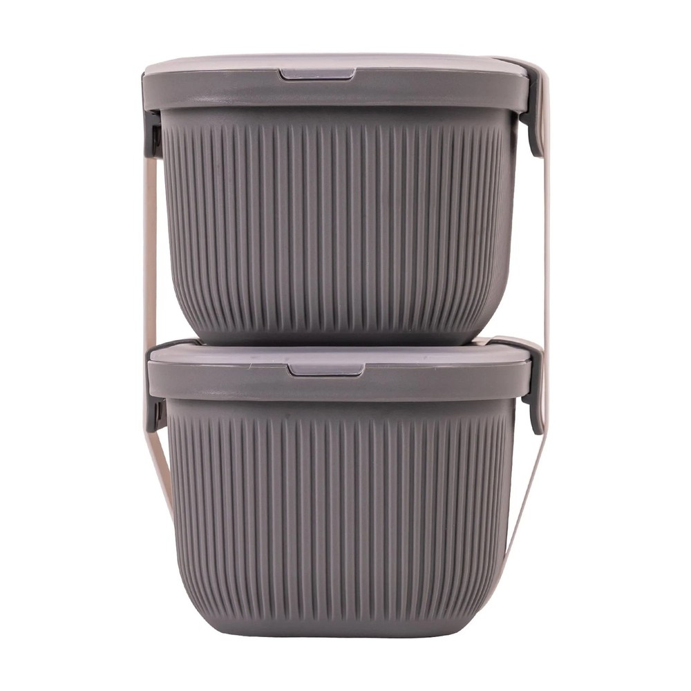 Mainstays Grey Rectangle Bento Snack Container, 19oz