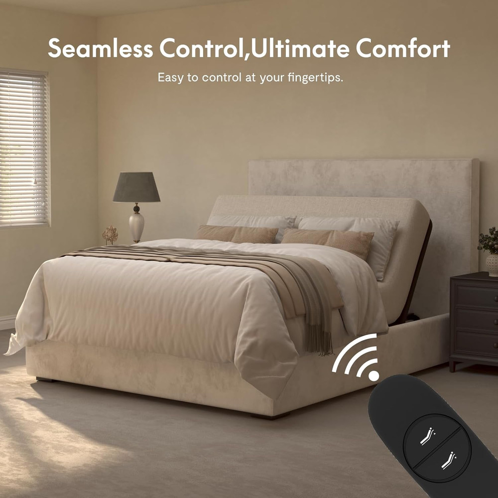 FLEXISPOT Adjustable Bed Frame Base Queen Size,Segmented Design,Easy Assemble,Ox