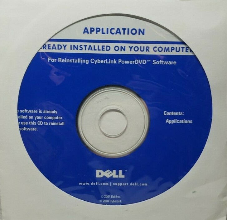 Dell Application For Reinstalling Cyberlink Power DVD Software 2004