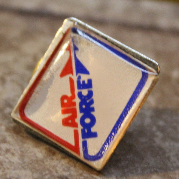 US Air Force Red Blue Square Lapel Pin